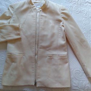 Casual Corner Women Jacket Size 6 Cream Light Yellow